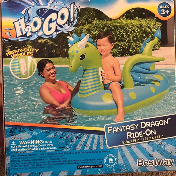 Bestway H2OGO! Fantasy Dragon Kids Ride-On Pool Float - Picture 8 of 8